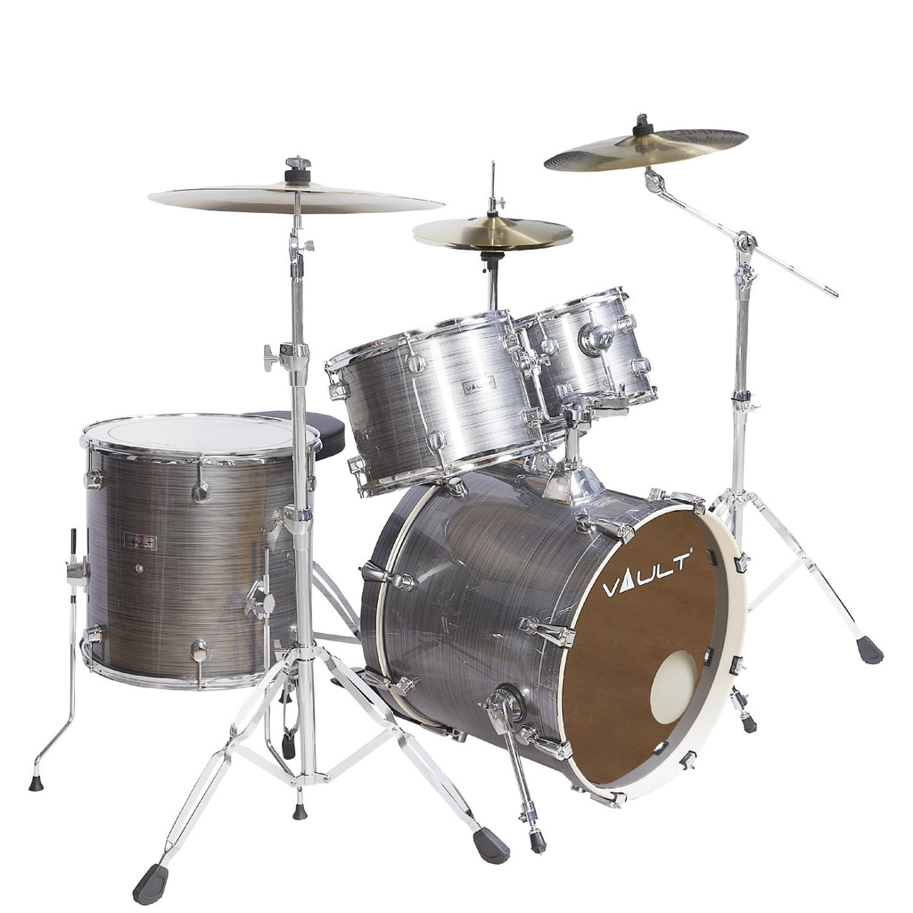 Vault Groover Plus 5-Piece Acoustic Drum Kit with Hardware, Cymbals & Throne