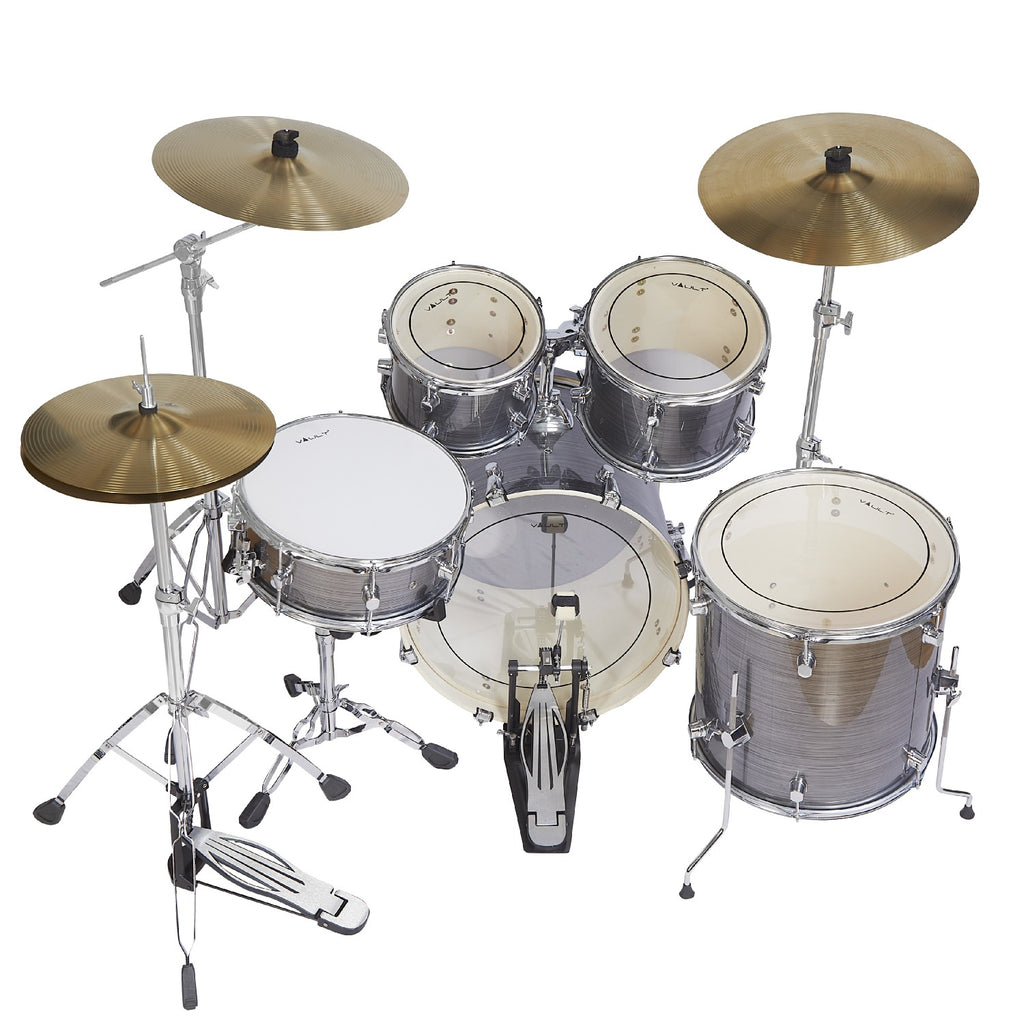 Vault Groover Plus 5-Piece Acoustic Drum Kit with Hardware, Cymbals & Throne