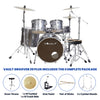 Vault Groover Plus 5-Piece Acoustic Drum Kit with Hardware, Cymbals & Throne