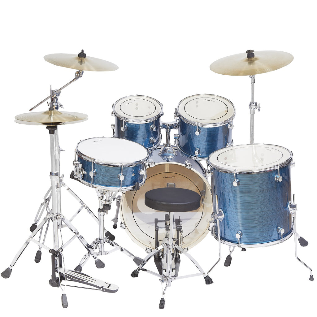 Vault Groover Plus 5-Piece Acoustic Drum Kit with Hardware, Cymbals & Throne