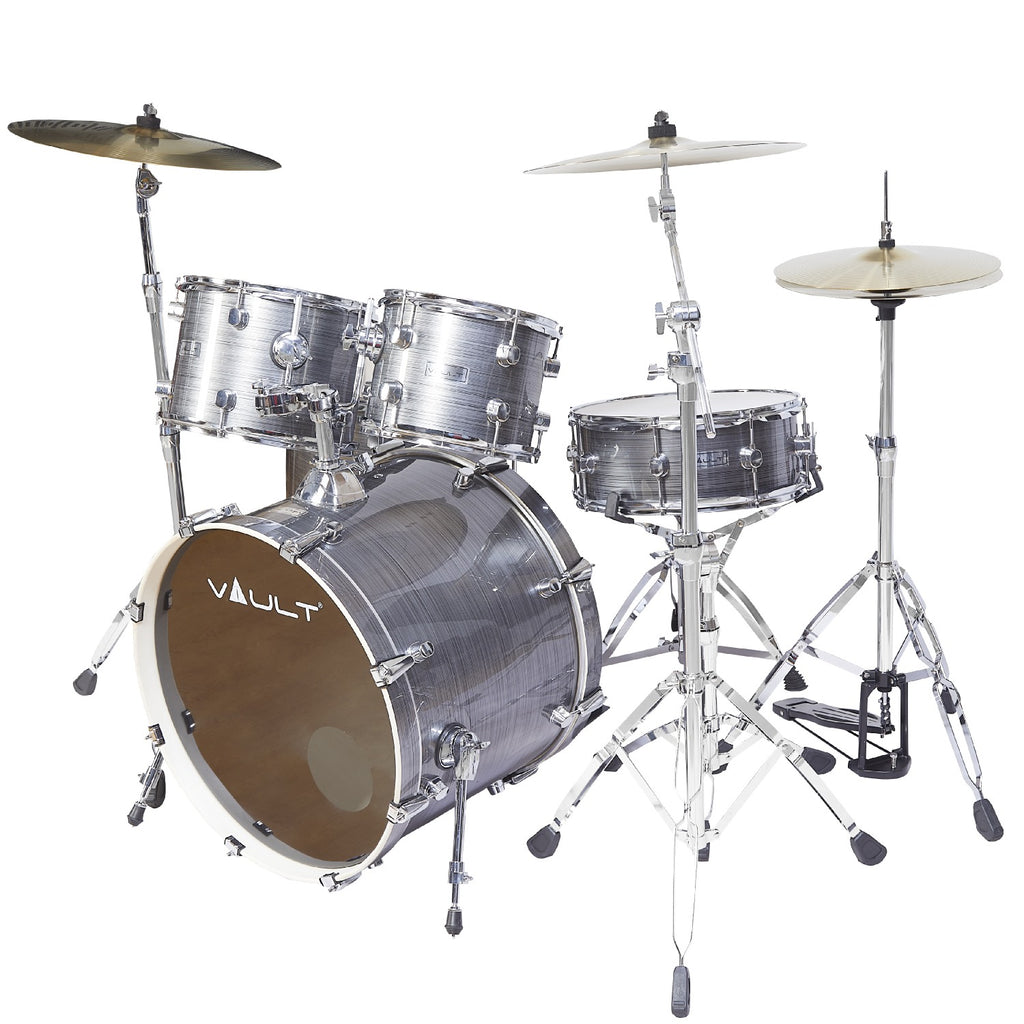 Vault Groover Plus 5-Piece Acoustic Drum Kit with Hardware, Cymbals & Throne