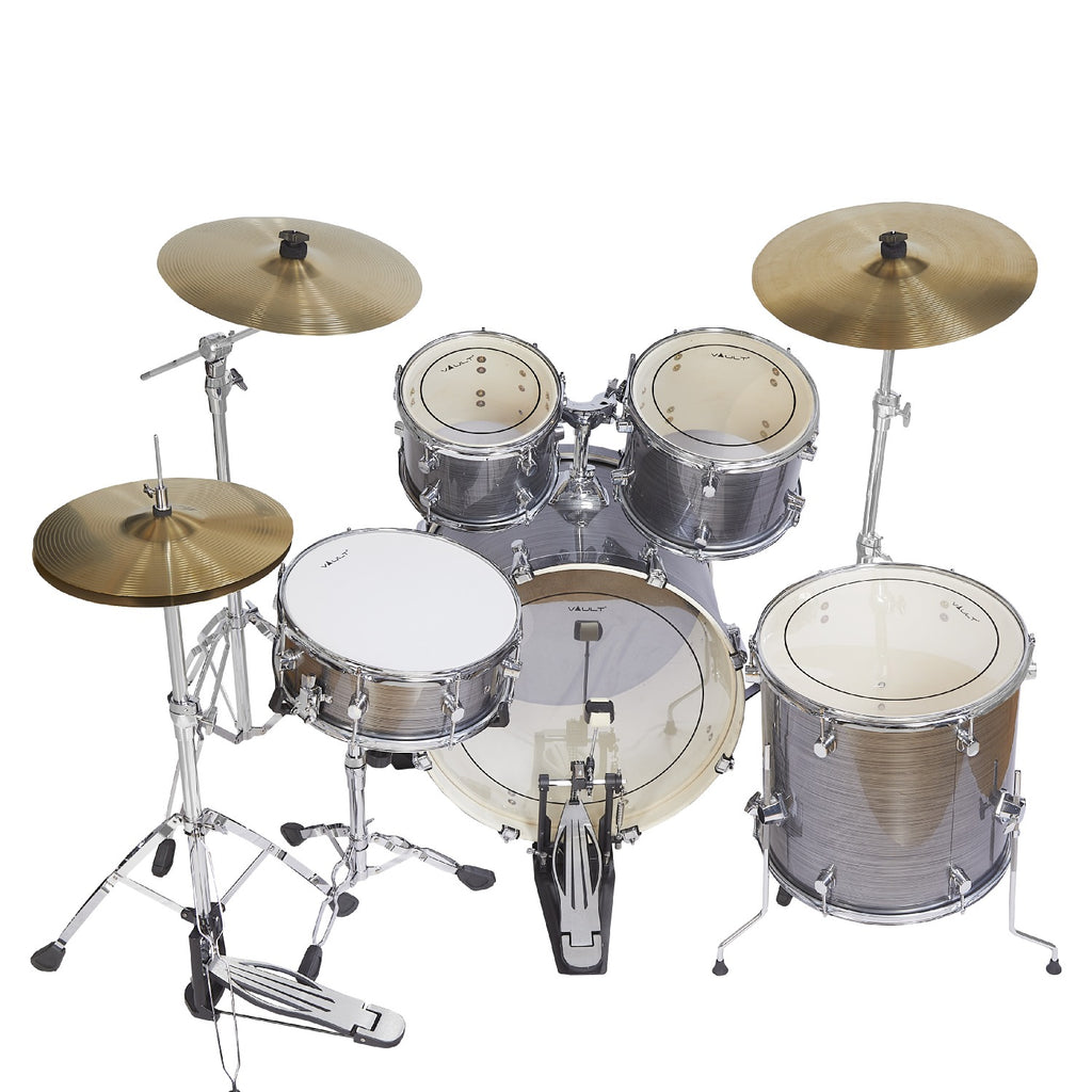 Vault Groover Plus 5-Piece Acoustic Drum Kit with Hardware, Cymbals & Throne