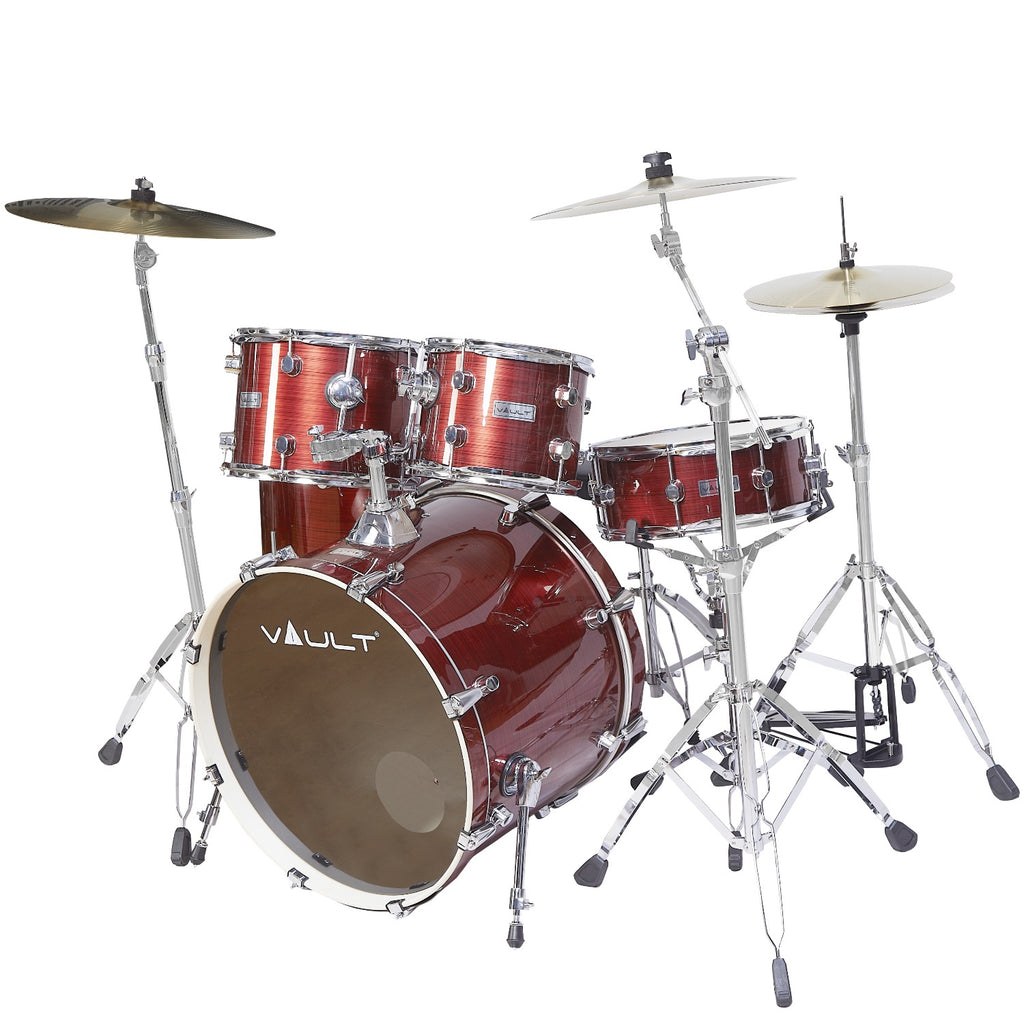 Vault Groover Plus 5-Piece Acoustic Drum Kit with Hardware, Cymbals & Throne