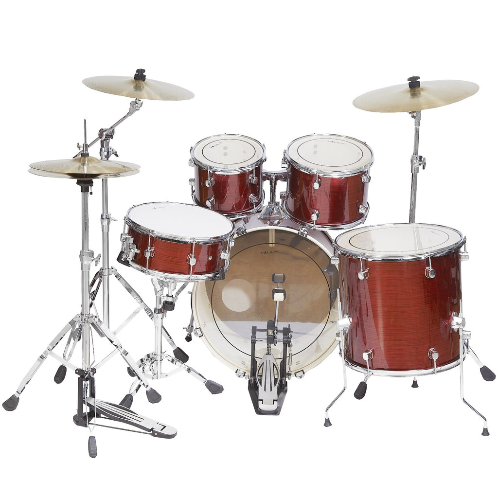 Vault Groover Plus 5-Piece Acoustic Drum Kit with Hardware, Cymbals & Throne