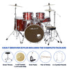 Vault Groover Plus 5-Piece Acoustic Drum Kit with Hardware, Cymbals & Throne