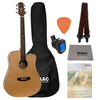 Ashton Acoustic Guitar Bundles Ashton D20C NTM Dreadnought Cutaway Acoustic Guitar with Strap, Picks,  Gigbag, Cloth & Ebook