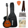 Ashton Acoustic Guitar Bundles BUNDLE / Tobacco Sunburst Gloss Ashton D10C 39-inch Cutaway Acoustic Guitar with Gigbag, Picks, Strap, Cloth & Ebook