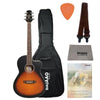 Ashton Acoustic Guitar Bundles BUNDLE / Tobacco Sunburst Matte Ashton D10C 39-inch Cutaway Acoustic Guitar with Gigbag, Picks, Strap, Cloth & Ebook