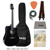 Ashton Electro Acoustic Guitar Bundles Black Ashton D20CEQ Dreadnought 41-Inch Cutaway Electro-Acoustic Guitar With Gigbag, Picks, Strap, Cloth, Cable & Ebook