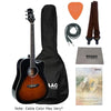 Ashton Electro Acoustic Guitar Bundles Tobacco Sunburst Ashton D20CEQ Dreadnought 41-Inch Cutaway Electro-Acoustic Guitar With Gigbag, Picks, Strap, Cloth, Cable & Ebook