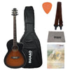 Ashton Electro Acoustic Guitar Bundles Tobacco Sunburst Matte Ashton D10CEQ 39-inch Cutaway Electro Acoustic Guitar With Gigbag, Picks, Strap, Cloth & Ebook