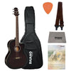 Ashton Electro Acoustic Guitar Bundles Wine Red Sunburst Matte Ashton D10CEQ 39-inch Cutaway Electro Acoustic Guitar With Gigbag, Picks, Strap, Cloth & Ebook