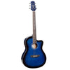 Ashton Electro Acoustic Guitars Transparent Blue Burst Gloss Ashton D10CEQ 39-inch Cutaway Electro Acoustic Guitar with EQ