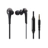 Audio-Technica Headphones Black Audio-Technica ATH-CKS550IS Solid Bass In-Ear Headphones with In-line Mic & Control