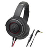 Audio-Technica Headphones Black Red Audio-Technica ATH-WS550IS Solid Bass Over-Ear Headphones with Microphone