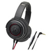 Audio-Technica Headphones Black Red Audio-Technica ATH-WS550IS Solid Bass over ear Headphones with smartphone control