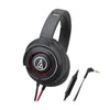 Audio-Technica Headphones Black Red Audio-Technica ATH-WS770IS Solid Bass Over-Ear Headphones with In-line Mic and Control