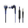 Audio-Technica Headphones Blue Audio-Technica ATH-CKS550IS Solid Bass In-Ear Headphones with In-line Mic & Control