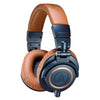 Audio-Technica Headphones Blue with Tan Headband and Earpads Audio-Technica ATH-M50X Limited Edition Professional Monitor Headphones