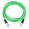 Bajaao Microphone Cables 3 Meter / Green Bajaao Male XLR to Female XLR Microphone Cable