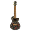 Bamboo Concert Ukuleles Flowers And Roll Bamboo New Generation Black Edition Series Concert Ukulele with Gig Bag