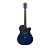 Cadenza Acoustic Guitars Blue Cadenza QAG-40C 40-Inch Cutaway Acoustic Guitar with Matt Finish