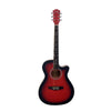 Cadenza Acoustic Guitars Red Cadenza QAG-40C 40-Inch Cutaway Acoustic Guitar with Matt Finish