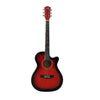 Cadenza Acoustic Guitars Red Cadenza QAG-40G 40-Inch Cutaway Acoustic Guitar with Gloss Finish