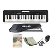 Casio Keyboard Bundles Casio Casiotone CT-S100 61 Key Portable Keyboard With Adapter, Polishing Cloth, Online Lessons, Dust Cover, Warranty & Ebook