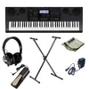 Casio Keyboard Bundles Casio WK-6600 High Grade Workstation 76-Key Keyboard With Headphone, Stand, Pedal, Polishing Cloth and Power Adapter