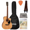 Cort Acoustic Guitar Bundles Open Pore Cort AF500C Standard Series Open Pore Cutaway Acoustic Guitar with Gigbag, Tuner, Strap, Picks, Polishing Cloth & Ebook