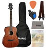 Cort Acoustic Guitar Bundles Open Pore Cort AF510M-OP Concert Body 6 String Acoustic Guitar with Gigbag, Tuner, Strap, Picks, Polishing Cloth & Ebook