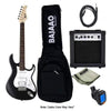 Cort Electric Guitars Black Satin Cort G110 Satin G Standard Electric Guitar Bundle