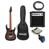 Cort Electric Guitars Bundles Open Pore Black Burst Cort X100 6-String Electric Guitar Bundle with Amplifier, Tuner, Cable and Polishing Cloth