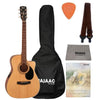 Cort Electro Acoustic Guitar Bundles Bundle Cort AF500CE Standard Series Open Pore Electro Acoustic Guitar with Gigbag, Strap, Picks, Polishing Cloth & Ebook