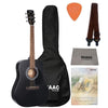 Cort Electro Acoustic Guitars Black Satin Cort AD810E Dreadnought Electro Acoustic Guitar with Gigbag, Strap, Polishing Cloth, Pick and Ebook