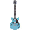 D'Angelico Electric Guitars Ocean Turquoise D'Angelico Premier Mini DC Semi-Hollow 6 String Electric Guitar