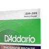 DAddario Acoustic Guitar Strings 0.014-0.059 D'Addario Phosphor Bronze  Heavy Acoustic Guitar String Set