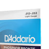 DAddario Acoustic Guitar Strings D'Addario EJ16 Phosphor Bronze Light Acoustic Guitar Strings