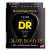 DR Acoustic Guitar Strings 12-54- Light DR Strings Black Beauties Black Colored Acoustic Guitar Strings