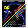 DR Acoustic Guitar Strings Custom Light 11-50 DR String NMCA HI-DEF Neon Multi-Color Coated Acoustic Guitar Strings