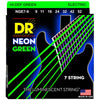 DR Electric Guitar Strings Light - 9-52 DR Strings NGE7 Neon Green Coated 7 String Electric Guitar String Set