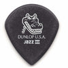 Dunlop Picks Black Dunlop 571P140 Gator Grip Jazz III Guitar Pick - Pack of 6