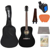 Fender Acoustic Guitar Bundles Black Fender CD 60 Dread V3 DS 6 String Acoustic Guitar Bundle with Dust Cover, Tuner, Cloth, Strap, Picks & Ebook