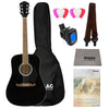 Fender Acoustic Guitar Bundles Black Fender FA-125 Dreadnought Acoustic Guitar With Gigbag, Strap, Tuner, Polishing Cloth, Picks E-Book