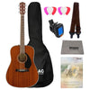 Fender Acoustic Guitar Bundles Fender CD-60S Dreadnought Acoustic Guitar with Gigbag, Tuner, Strap, Polishing Cloth, Picks & E book