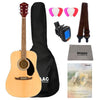 Fender Acoustic Guitar Bundles Natural Fender FA-125 Dreadnought Acoustic Guitar With Gigbag, Strap, Tuner, Polishing Cloth, Picks E-Book