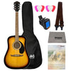 Fender Acoustic Guitar Bundles Sunburst Fender FA-125 Dreadnought Acoustic Guitar With Gigbag, Strap, Tuner, Polishing Cloth, Picks E-Book