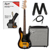 Fender Bass Guitars Brown Sunburst / Indian Laurel Fender Squier Affinity Series 4 String Precision Bass PJ Pack