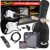 Fender Electric Guitars Black High Gloss Fender Squier Affinity Stratocaster Electric Guitar Pack With Amplifier